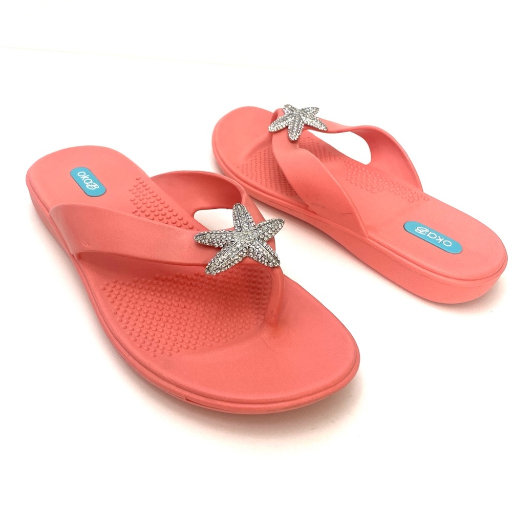 Oka-B Women's Coral Livie Starfish Flip Flop Sandal (M/L)